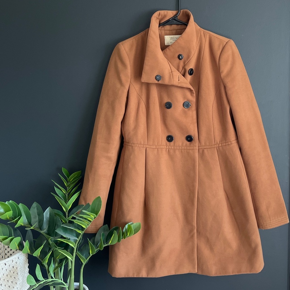 Zara Trafaluc Camel Pea Coat L